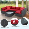 ELJGET 7-Piece Outdoor Patio Furniture Sets, All Weather PE Outdoor Sofa, Garden Wicker Rattan Patio Conversation Set with Coffee Table - 3 of 4