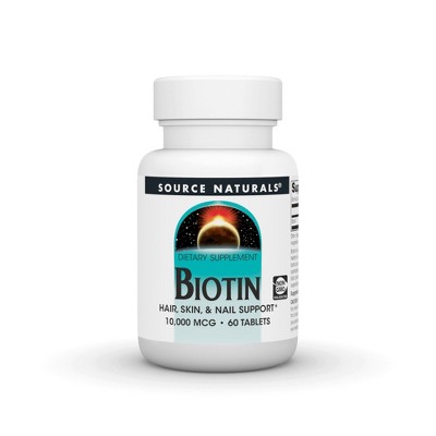 Biotin 10,000 mcg by Source Naturals, Inc.  -  60 Tablet