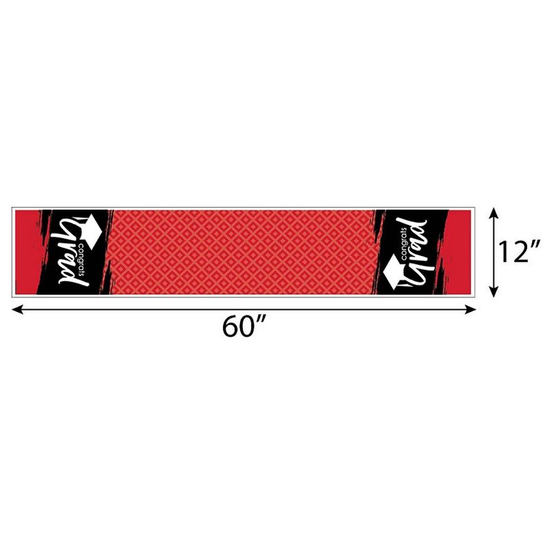 Big Dot of Happiness Red Grad - Best is Yet to Come - Petite Red Graduation Party Paper Table Runner - 12 x 60 inches, 3 of 5