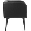 Dining Chair 29.3"H Black – Faux Leather Upholstered Seat with Black Steel Frame & Armrests by Zuo Modern - 3 of 4