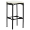 vidaXL Garden Bar Set 3pcs Black Solid Wood Acacia Rattan, Outdoor Bar Table and Chairs, Patio Furniture Set, Patio Bar Set - 4 of 4