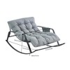 Runesay Modern Rocking Chair with Extra-Wide Technical Leather Upholstered Gliding Chair - 2 of 4