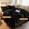 Plush Shaggy Duvet Cover Set, Luxury Ultra Soft 3 - Piece Queen, Black - 2 of 4