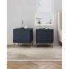 Manhattan Comfort Set of 2 Dumbo 2 Drawer Nightstands Midnight Blue: Modern Style, MDF, Metal Glides - 2 of 4