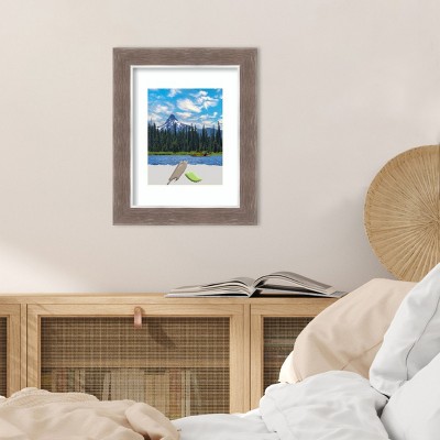 14" x 17" White and Mocha Plastic Picture Frame