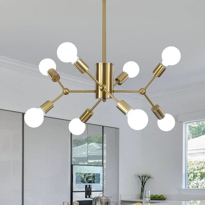 PAKOKULA Modern 8-Light Gold Branch Sputnik Style DIY Tiered Chandelier