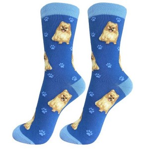 E & S Pet 14.0 Inch Pomeranian Happy Tails Socks Unisex  Premium Quality Crew Socks - 1 of 3