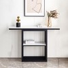 Modern Console Table, Metal Frame with Adjustable foot pads for Entrance, Corridor, Living room & Office Black - 2 of 4