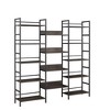 Alilang 69.30 Inch Industrial 3-Piece Bookshelf Set with Open Shelves and Metal Frame - DARK GREY - 4 of 4