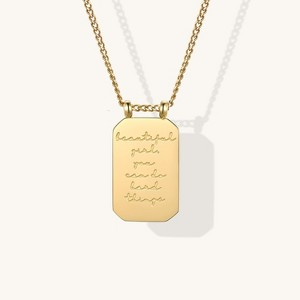 Beautiful Girl, You Can Do Hard Things - Necklace Yellow Gold One Size - 1 of 4
