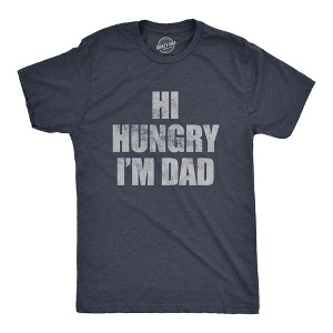 Mens Funny T Shirts Hi Hungry Im Dad Sarcastic Corny Joke Graphic Novelty Tee For Men - Crazy Dog Men's T Shirt - 1 of 4