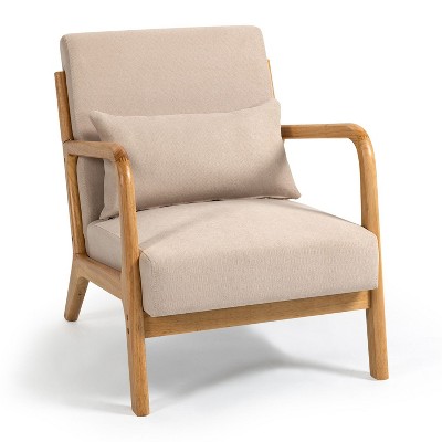 NicBex Linen Accent Chair,Upholstered Living Room Chairs with High Backrest,Mid-Century Modern Armchair,Accent Chairs for Living Room