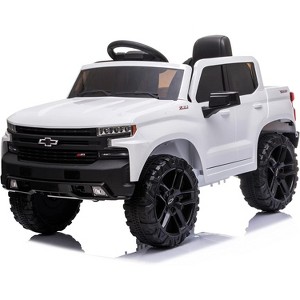 Garvee 12V Kids Ride-On Truck – Electric Silverado Trail Boss with Remote Control, MP3/Bluetooth, LED Lights & Suspension - 1 of 4