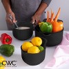 COOK WITH COLOR Nesting Plastic Mixing Bowl Set with Pour Spouts and Handles, Black Speckled, 6 Piece Non-Slip - 2 of 4