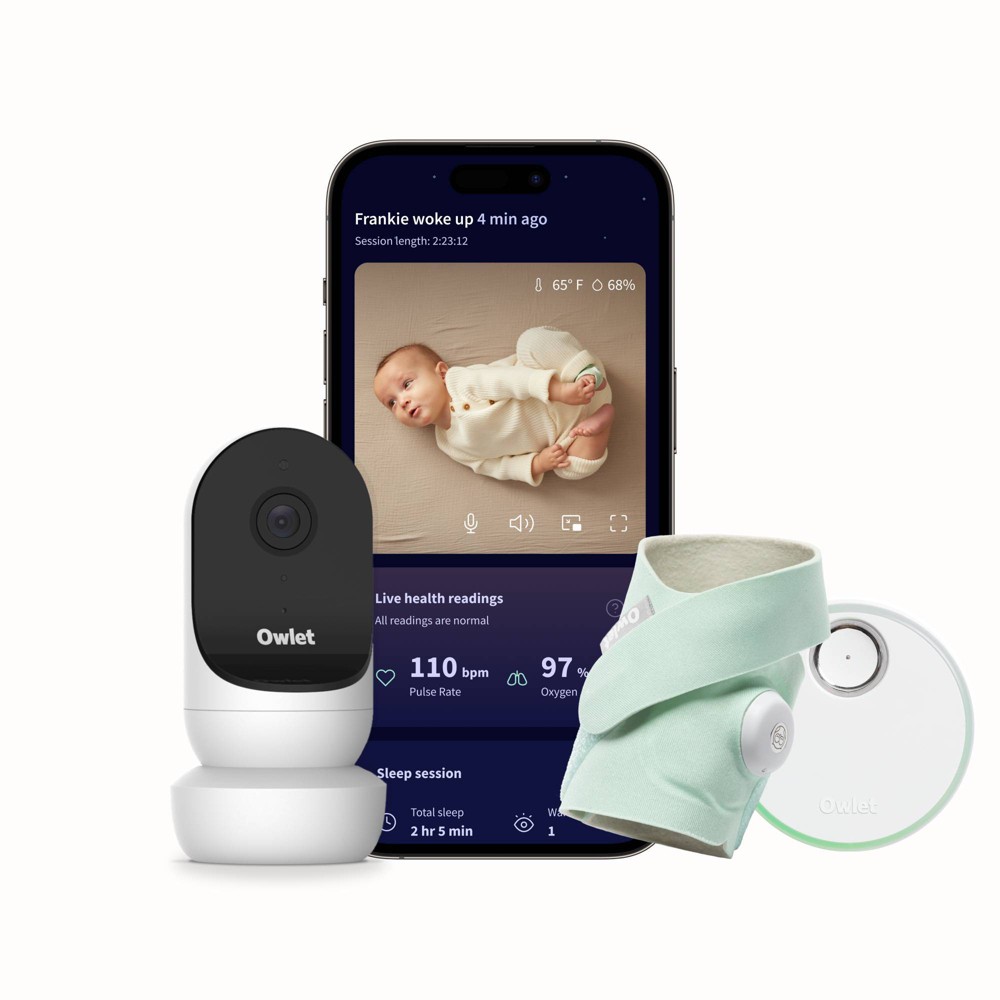 Owlet Dream Duo 2 Smart Baby Monitor - Includes FDA-Cleared Dream Sock & HD Video Wifi Camera - Mint