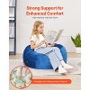 VEVOR Bean Bag Chair, 3 feet Round Bean Bag Chair with Removable and Washable Cover, 25D Memory Foam Filled with Soft and Smooth Dutch Velvet, Blue - 4 of 4