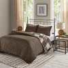 Gulches King/Cal King 3 Piece Reversible Printed Quilt Set Black/Brown - 2 of 4