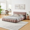 CAVINAS Upholstered Bed Frame, Comfortable Chenille Fabric Bed with Headboards and Solid Bed Frame, Platform Bed with 4 Drawer for Storage - 3 of 4