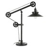 Hudson and Canal 29" Tall Wide Brim/Pulley System Table Lamp with Metal Shade - 2 of 4