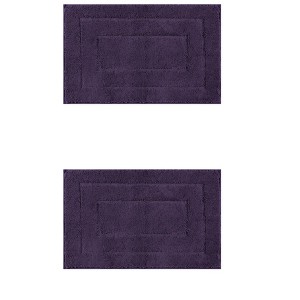 Unique Bargains 2Pcs Bathroom Floor Non-Slip Geometry Absorbent Washable Mat Soft Bath Mats - 1 of 4
