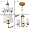 PAKOKULA Modern 3-Light Gold Farmhouse Branch Chandelier with White Linear Fabric Shade - 4 of 4