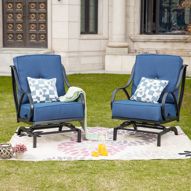2pk Outdoor Rocking Chairs with Cushions - Lokatse, 3 of 12