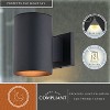 VAXCEL Chiasso Aluminum Cylinder 1 Light Dusk to Dawn Black Outdoor Wall Lantern Dark Sky Compliant - 3 of 4