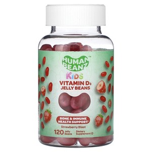 Human Beanz Kids, Vitamin D3 Jelly Beans, Strawberry Blast, 25 mcg, 120 Jelly Beans (12.5 mcg per Jelly Bean) - 1 of 2