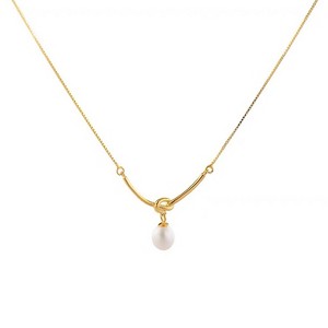 Plated Pearl Pendant Necklace - HTUTWOO™  18K Gold Pendant Necklace, for Everyday Birthday Holidays Gifts - 1 of 4
