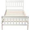 Streamdale Wood Platform Bed Twin Bed Frame Panel Bed Mattress Foundation Sleigh Bed White - 4 of 4