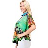 LA LEELA Women's Swim Overshirt Summer Vacation Beach Button Down Short Sleeve Hawaiian Shirts Blouse Tops For Women - 3 of 4
