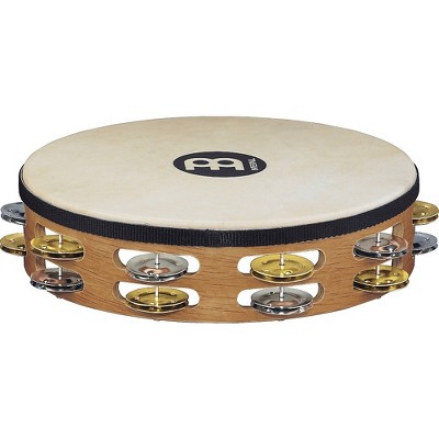 Meinl MEINL Recording-Combo Goat-Skin Wood Tambourine Two Rows Dual Alloy Jingles Super Natural