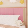 Nasitip Twin Bed Frame with Upholstered Headboard, Metal Platform Bed Frame with Strong Slats Support - 3 of 4