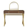 PAGED Vanity Desk Rustic Makeup Table with Mirror, 4 Storage Drawers for Living Room, Bedroom - 3 of 4