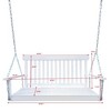 PAGED Patio Porch Swing with Armrests,Wood Bench Swing with Hanging Chains for Patio Backyard,Garden - 3 of 4