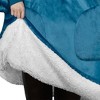 PAVILIA Wearable Blanket Hoodie Adults, Faux Shearling Cozy Oversized Hooded Sweatshirt, Warm Fleece Two Pockets - 3 of 4