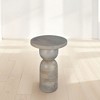 Royal Hampton 12 Inch Round Side End Table, Turned Pedestal Base, Beige Mango Wood in Natural Brown Finish - 3 of 4