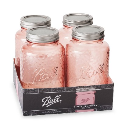 Ball 4pk 16oz Flute Mason Jars With Lid And Band : Target