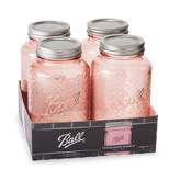 Ball 4pk 32oz Regular Mouth Quart Canning Jars Rose Vintage