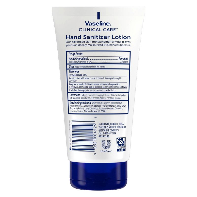 Vaseline 2-in-1 Hand Sanitizer Lotion - Unscented - 5.1 fl oz, 3 of 9