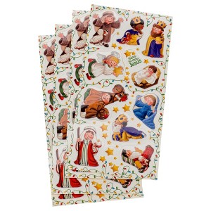 Happy Birthday Jesus Pageant 7 x 3 Christmas Stickers Pack of 24 Sheets - 1 of 3
