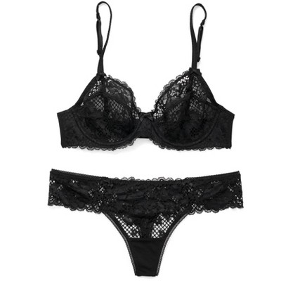 Adore Me Women's Cinthia Thong Panty Xl / Jet Black. Target