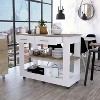 TiramisuBest Wine Storage Pedestal Kitchen Island White and Macadamia with White for Kitchen Islands & Carts - 3 of 4