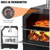 15"x22"x62" Wood Fired Pizza Oven Outdoor Pizza Maker Grill With Waterproof Cover & Wheels - 2 of 4