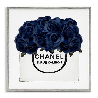 Stupell Industries Trendy Chic Navy Blue Roses, 24" x 24"