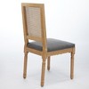 Kumasinova French Farmhouse Dining Chairs Set of 2,Kitchen Chairs with Square Upholstered/Rattan Back,Accent Chairs with Carved Wood/Hardwood Frame - 2 of 4
