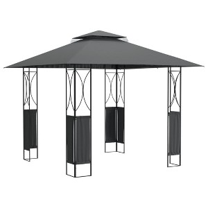 vidaXL Steel Gazebo with Double-Tiered Roof, Anthracite - Spacious and Elegant Garden Shelter, Ideal for Parties, Picnics & Weddings - 1 of 4