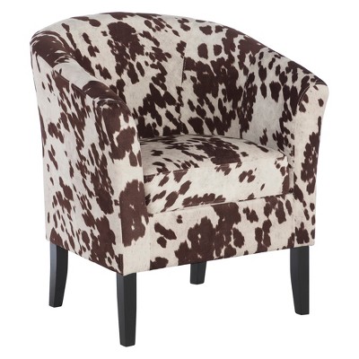 Simon Chair in Udder Madbess Brown/White - Linon