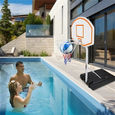 YONWAY Poolside Basketball Hoop, Portable Swimming Pool Basketball System, Height Adjustable 3.1ft-4.7ft with 36" Backboard