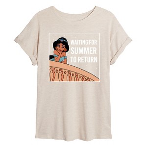 Women's - Disney - Jasmine Waiting for Summer Oversized Graphic T-Shirt - 1 of 4